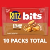 RITZ Bits Peanut Butter Sandwich Crackers, Lunch Snacks for Kids and Adults, 10 Snack Packs