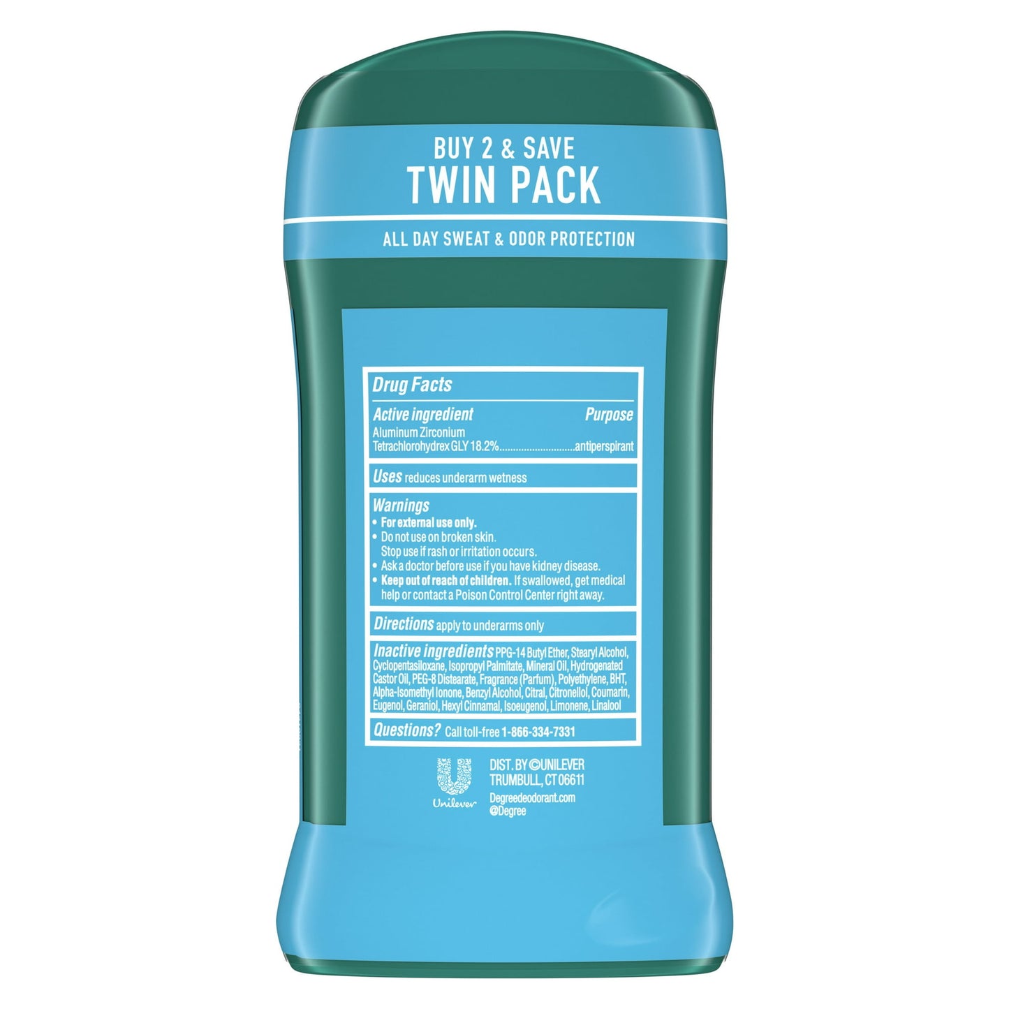 (2 pack) Degree Men Original Antiperspirant Deodorant for Men Cool Rush Twin Pack, 2.7oz