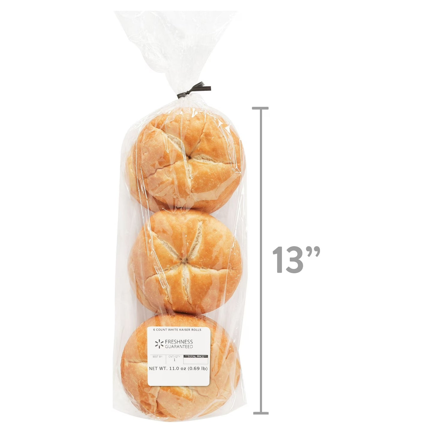 Freshness Guaranteed White Kaiser Rolls, Shelf-Stable, Regular, 11 oz, 6 Count