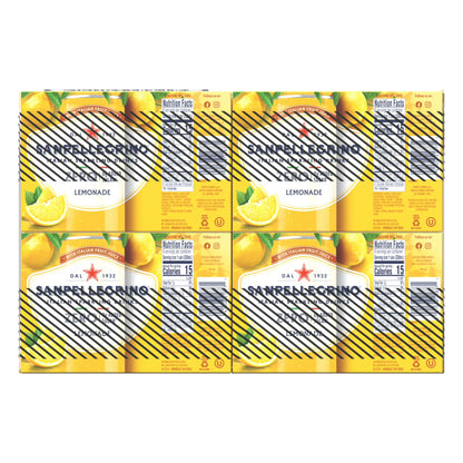 SanPellegrino Soda Italiana Sparkling Lemonade, Low Calorie Zero Added Sugar, 24 Pack Cans