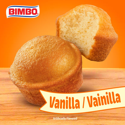 Bimbo Mini Mantecadas Vanilla Muffins, 4 count, Mini Muffins, 4.41 oz Bag