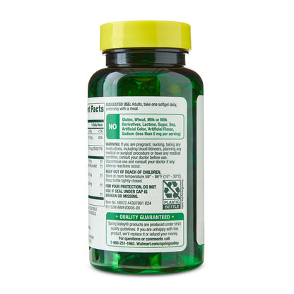 Spring Valley Cod Liver Oil Plus Vitamins A & D3 Dietary Supplement, 100 Count