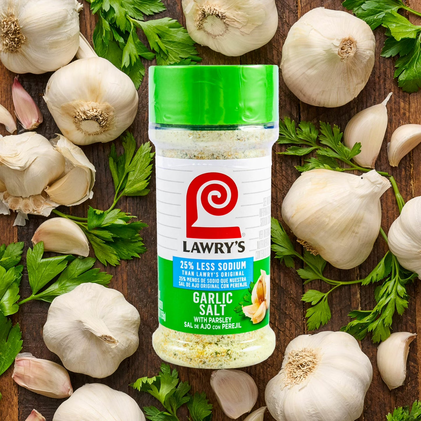 Lawry's Kosher 25% Less Sodium Garlic Salt With Parsley, 5.62 oz Bottle
