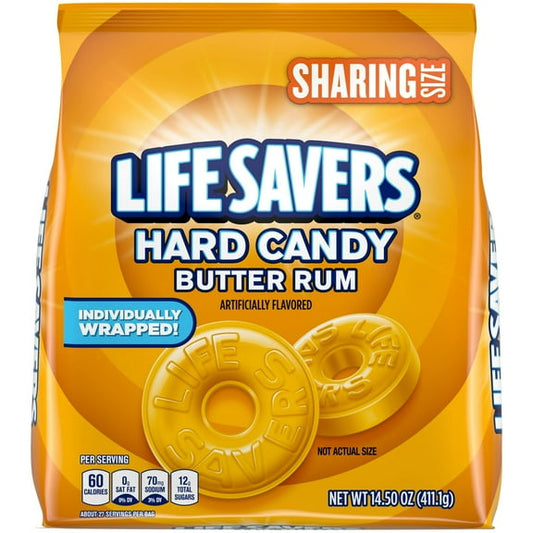 Life Savers Butter Rum Hard Candy Individually Wrapped, Sharing Size,i pack.