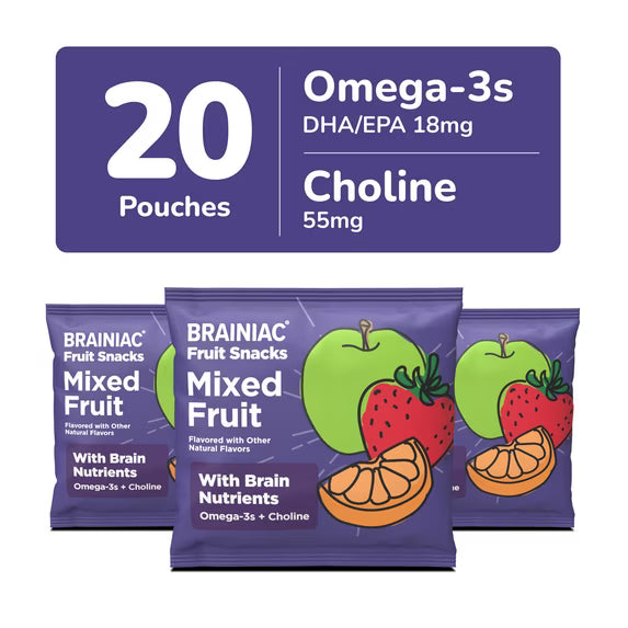Brainiac Fruit Snacks with BrainPack, Mixed Fruit Flavor, 20 count