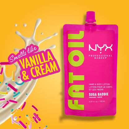 NYX Makeup Fat Oil Body Lotion and Hand Lotion Moisturizer Suga Baddie 5.1 fl oz