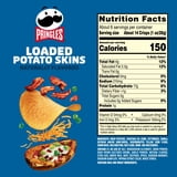 Pringles Loaded Potato Skins Potato Crisps Chips, Lunch Snacks, 5.5 oz Canister