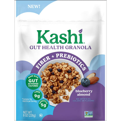 Kashi Gut Health Blueberry Almond Granola, Prebiotics and High Fiber Bag, 8 oz