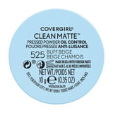 COVERGIRL Clean Matte Pressed Powder, 525 Buff Beige, 0.35 oz
