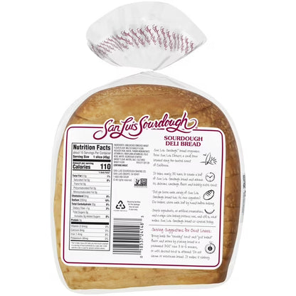 San Luis Sourdough Plain Sourdough Deli Bread, 24 oz, Sourdough Bread, Bag