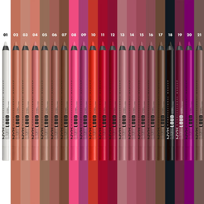 NYX Professional Makeup Line Loud Lip Liner, Longwear Matte Lip Pencil, Ambition Statement