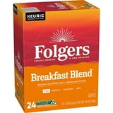 Folgers Breakfast Blend, Mild Roast Coffee, Keurig K Cup Pods, 24 Count Box