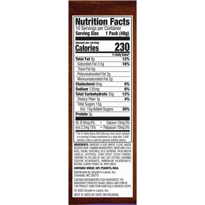 Lance Sandwich Cookies, Nekot Fudge, 10 Individually Wrapped Packs, 6 Sandwiches Each