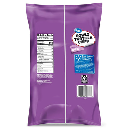 Great Value Original Dippers Bowlz Tortilla Chips, 10 oz