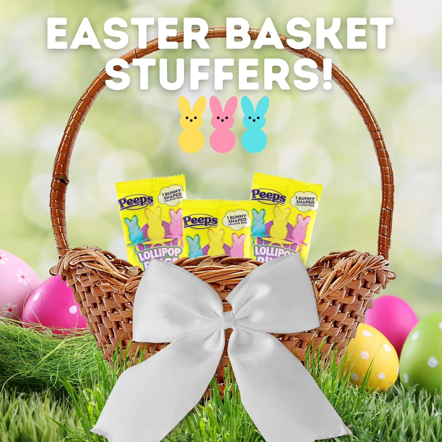 Peeps Easter Lollipop Ring Candy, .42 Ounces Per Ring (Pack of 3)