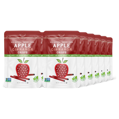 Nature’s Turn Freeze-Dried Apple Cinnamon Crisps, No Added Sugar, Healthy Natural Fruit Crisp Snack for School Lunches, 6 Pack (0.53 oz Each)