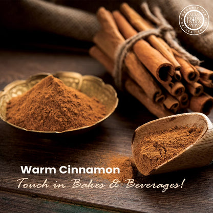 Pride of India – Natural Cinnamon Ground – Pure & Fresh – Gourmet Spice – Perfect for sweet & savory dishes – Easy to Use – Good for Restaurant Use - 7 oz. Medium Dual Sifter Bottle