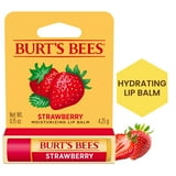 (3 pack) Burt's Bees Strawberry Moisturizing Lip Balm, 0.15 oz.