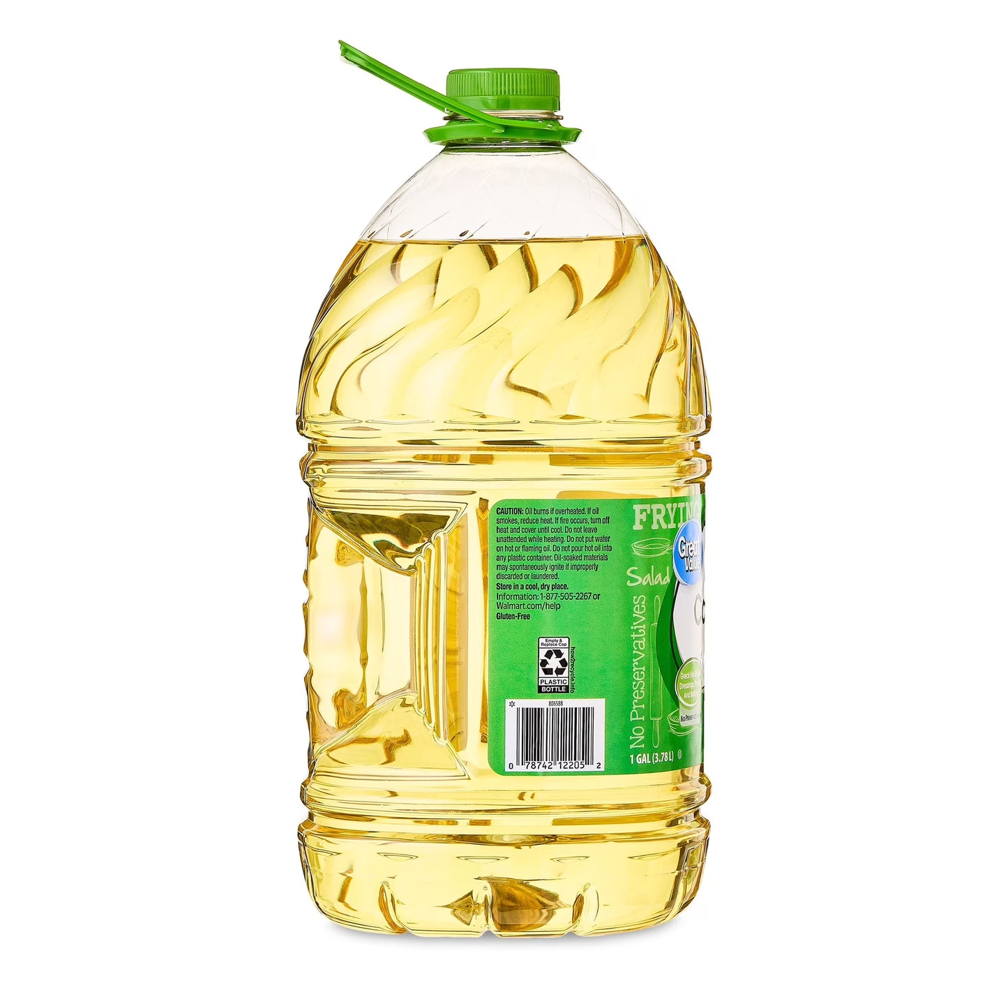 (3 pack) Great Value Canola Oil, Heart Healthy, High Smoke Point, 1 Gallon Bottle