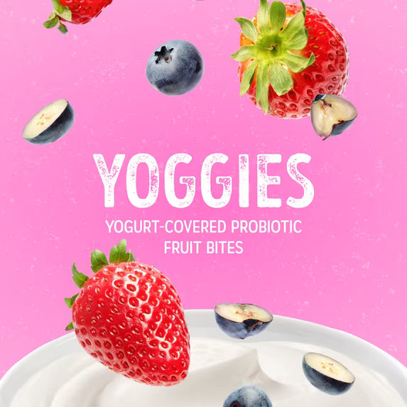 Nature’s Garden Probiotic Yoggies Variety Snack Packs, 21oz (0.7oz x 30) - Pack of 4 - Strawberry & Mixed Berry Flavors, Yogurt Covered Real Fruit Bites - Non-GMO, Vegetarian, Travel-Friendly Snacks