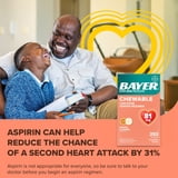 Bayer Chewable Aspirin Regimen Low Dose Pain Reliever Tablets, 81mg, Orange, 252 ct.