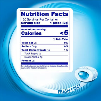 Mentos Pure Fresh Sugar-Free Fresh Mint Xylitol Chewing Gum, 120 Count Resealable Bag