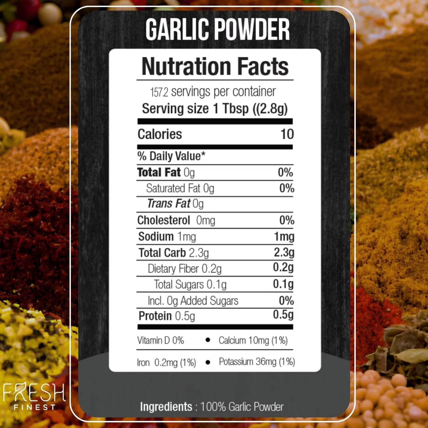 Premium Garlic Powder - 16 oz Bottle - 100% Pure, Non-GMO, Gluten-Free, Ground Garlic Spice for Cooking