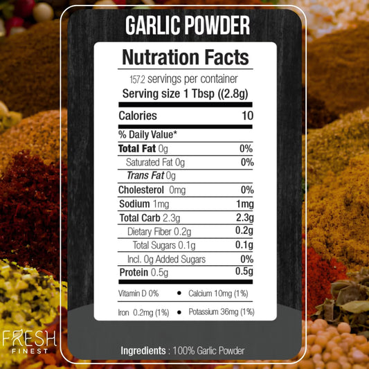 Premium Garlic Powder - 16 oz Bottle - 100% Pure, Non-GMO, Gluten-Free, Ground Garlic Spice for Cooking