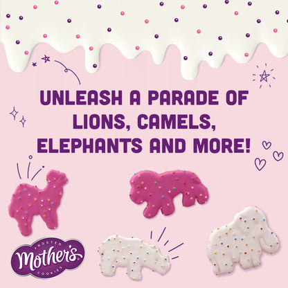 Mother’s Original Circus Animal, Frosted Animal Cookies with Rainbow Sprinkles, 10 packs, 1 oz Each