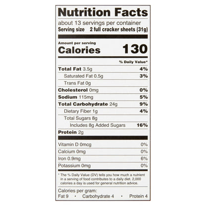 Great Value Cinnamon Graham Crackers, 14.4 oz, 3 Count