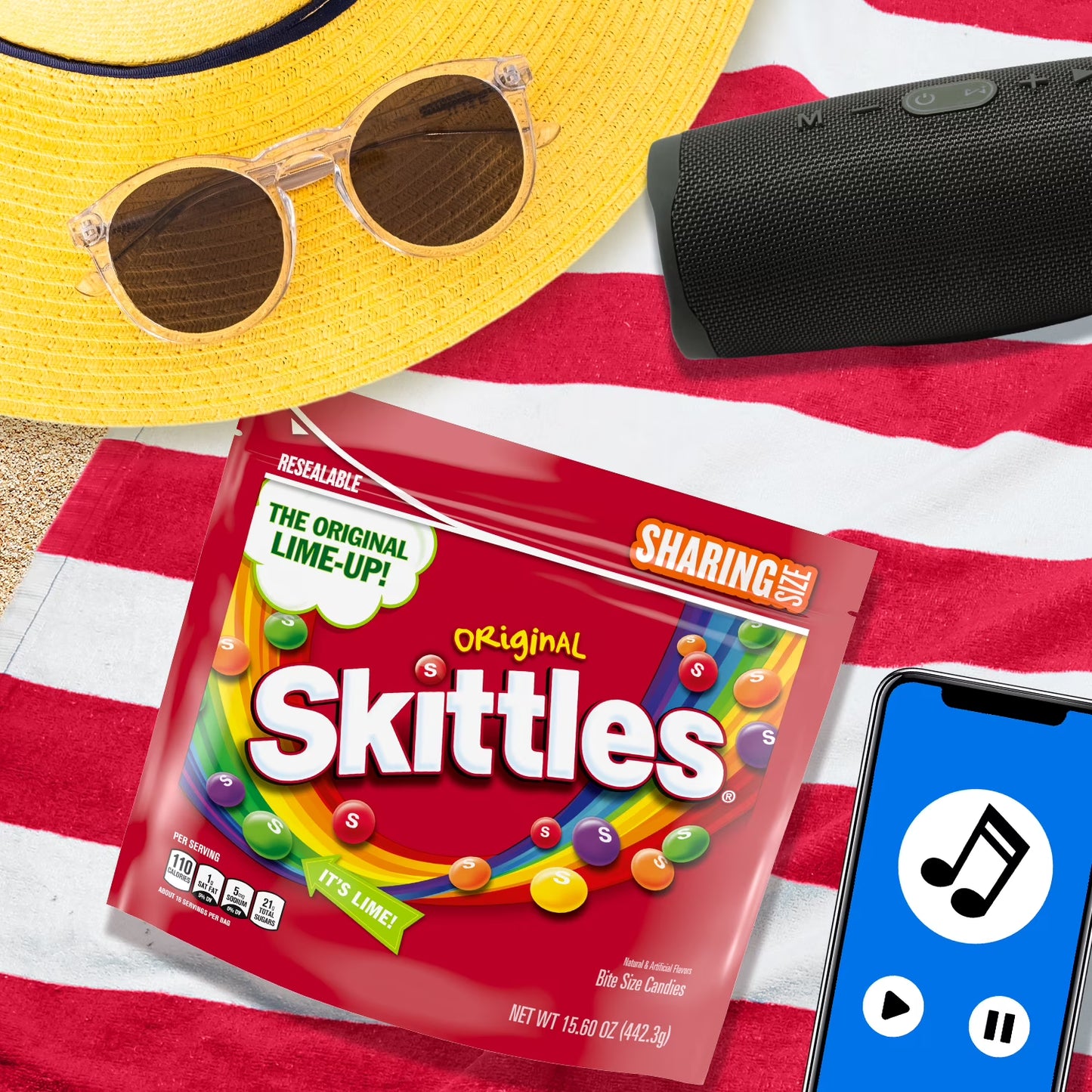 Skittles Wild Berry Chewy Candy, Sharing Size Fruity Candy, 15.6 oz Resealable Bag