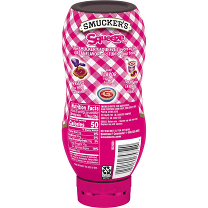 (3 pack) Smucker's Squeeze Seedless Red Raspberry Jam, 20 oz Squeezable Bottle
