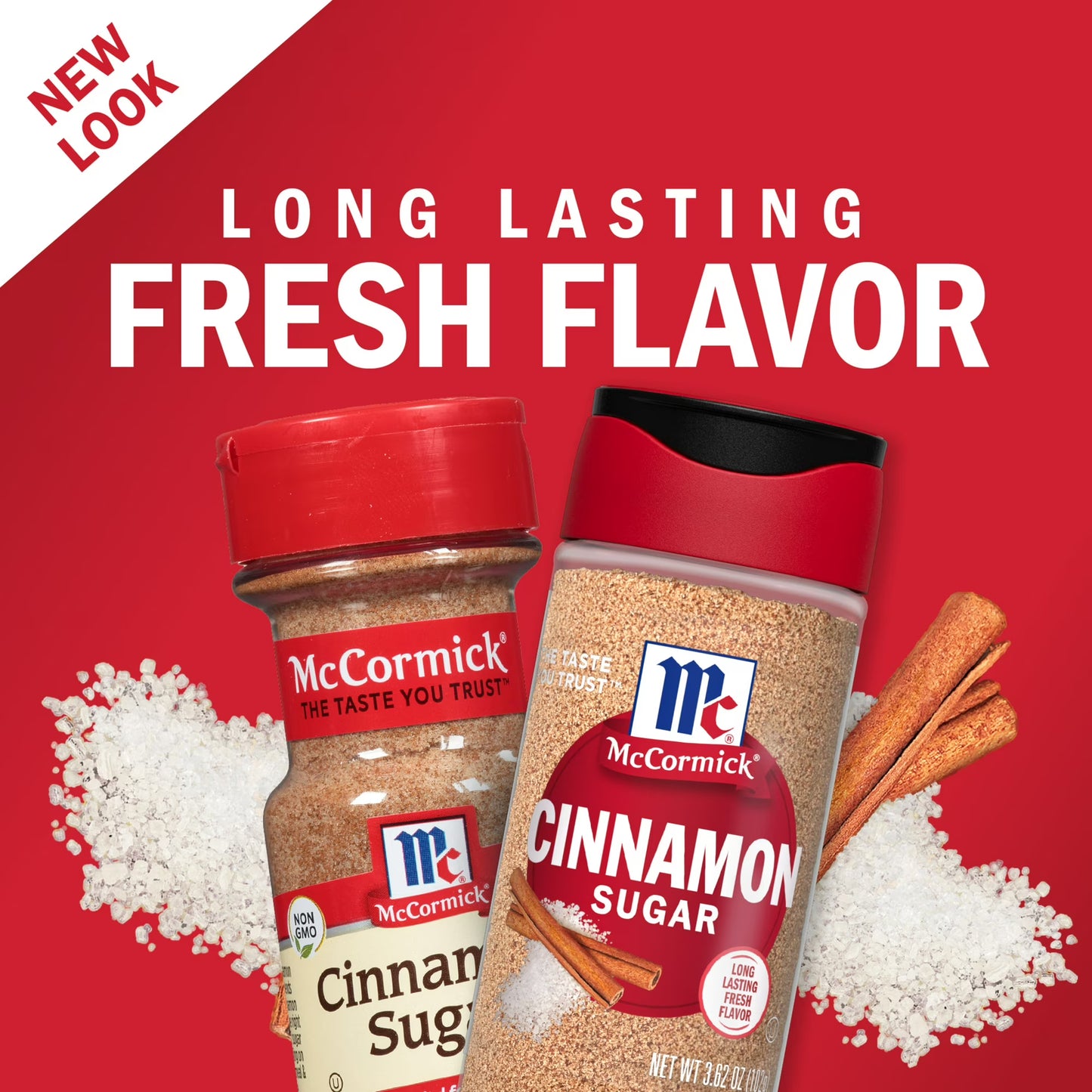 (4 pack) McCormick Non-GMO Kosher Cinnamon Sugar, 3.62 oz Bottle