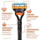 Gillette Fusion5 Razor Men 5 Blade Manual Razor ,1 Handle and 2 Blade Refills ,Black