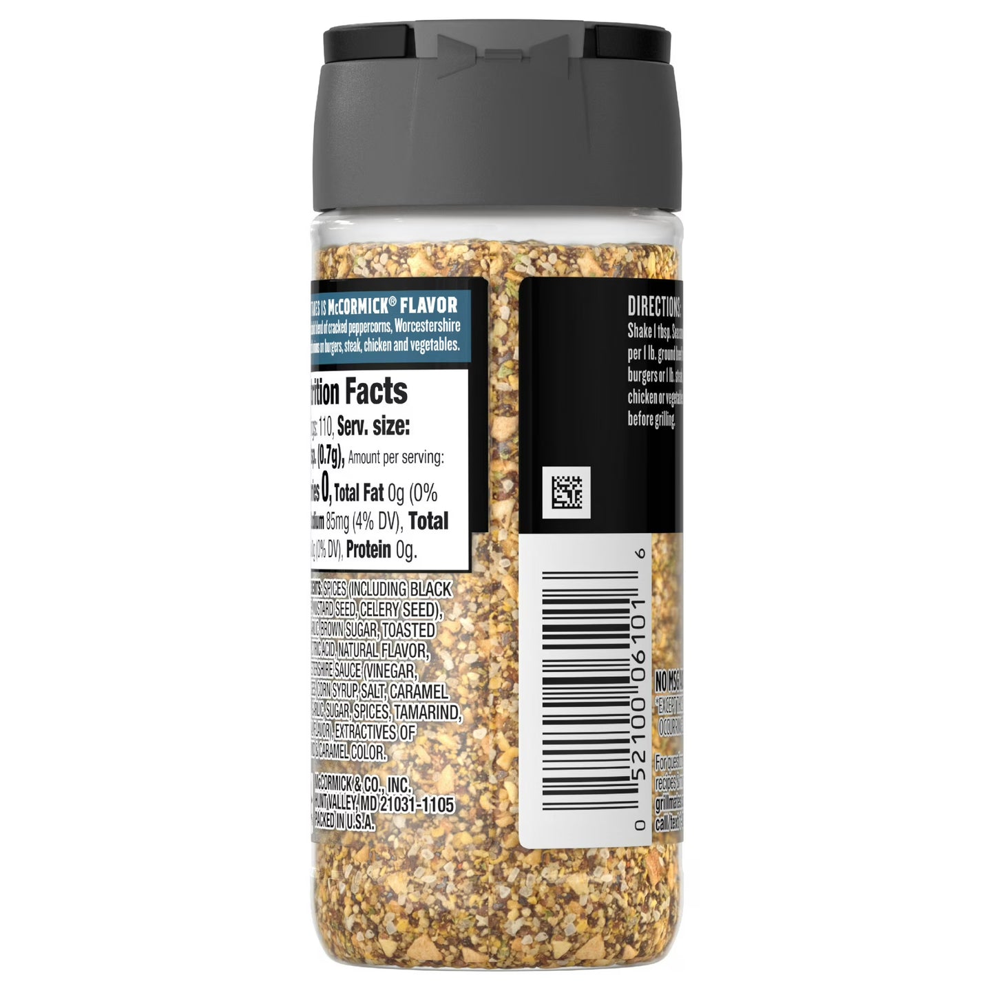 Grill Mates Kosher Cracked Peppercorn & Worcestershire Seasoning, 2.75 oz Bottle
