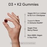 Sports Research Vitamin D3 + K2 Gummies, Plant-Based, 90 ct