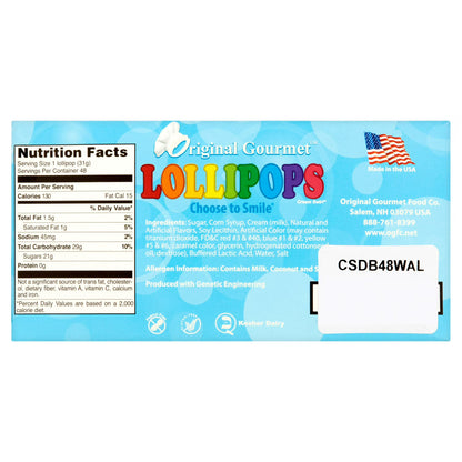 Original Gourmet Cream Swirl Lollipops, 1.1 oz, 48 count