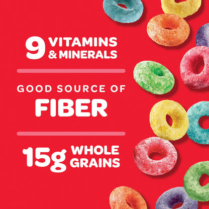 Kellogg's Froot Loops Original Breakfast Cereal, Good Source of Fiber, Mega Size, 24.7 oz