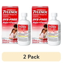 (2 pack) Children’s Tylenol Dye-Free, Oral Suspension, Pain Relief and Fever Reducer, Cherry Flavor 8 Fl oz
