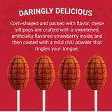 Dulces Vero Elotes Strawberry Candy Lollipops with Chili Pepper Powder, 10 Count Bag