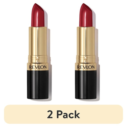 (2 pack) Revlon Super Lustrous Creme Lipstick, Creamy Formula, 810 Uncut Ruby, 0.15 oz