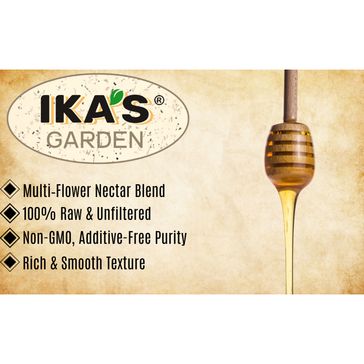 Ika's Garden Raw Multiflower Honey - 17.6 Oz. / 500g