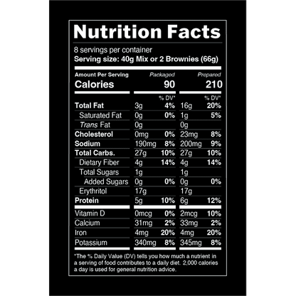 TruEats Brownie Mix: Low Glycemic, Protein & Fiber Rich, Gluten Free, Grain Free, Dairy Free, Diabetic Friendly, Vegan Friendly, Plant Based, Sweetened with Monk Fruit Sweetener