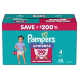 Pampers Cruisers 360 Baby Diapers Size 4, 108 Count (Select for More Options)