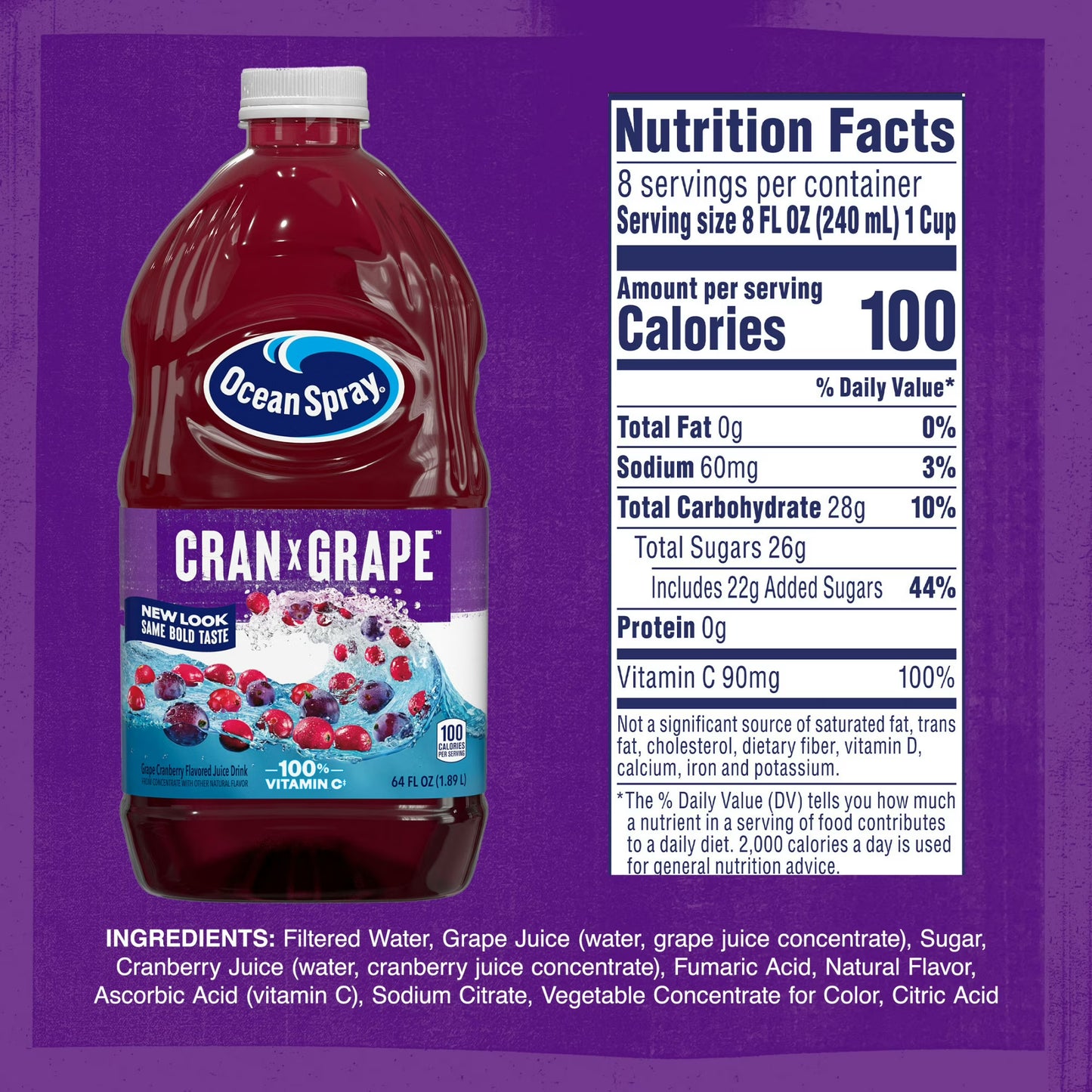 Ocean Spray® Cran-Grape® Cranberry Grape Juice Drink, 64 fl oz Bottle