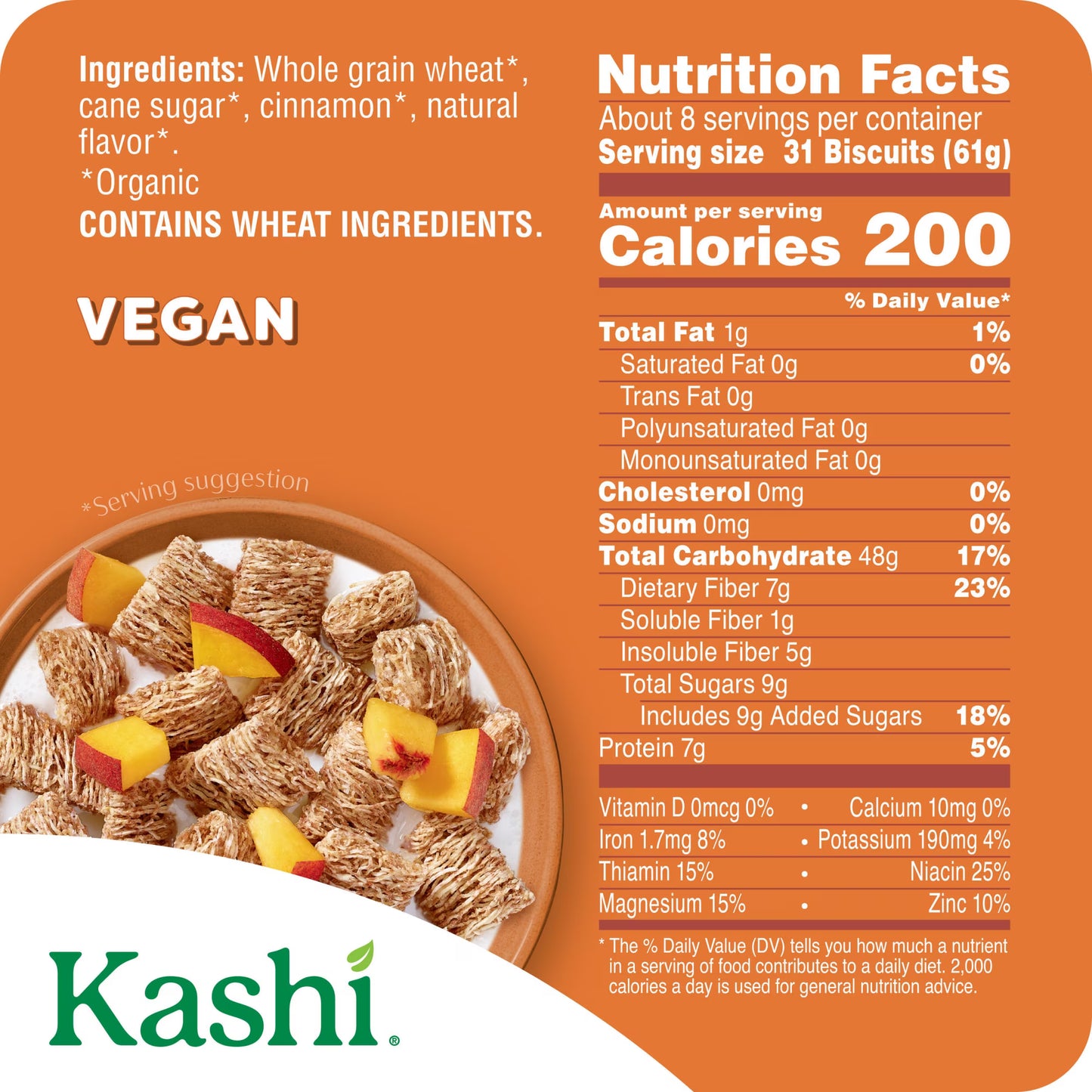 Kashi Cinnamon Harvest Breakfast Cereal Box, 18 oz