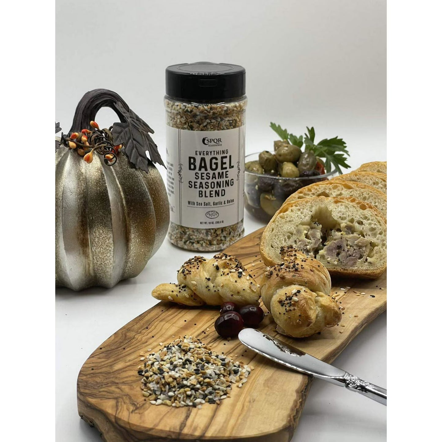 Everything Bagel Seasoning Blend by SPQR Seasonings Original XL 10 oz. Jar Delicious Blend of Sea Salt and Mixed Spices