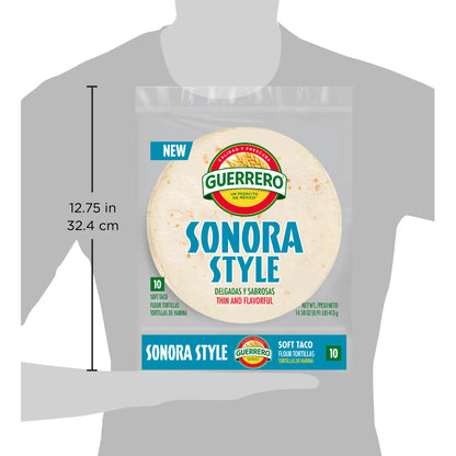 Guerrero Sonora Style Flour Tortillas, Soft Taco Size, 10 Count