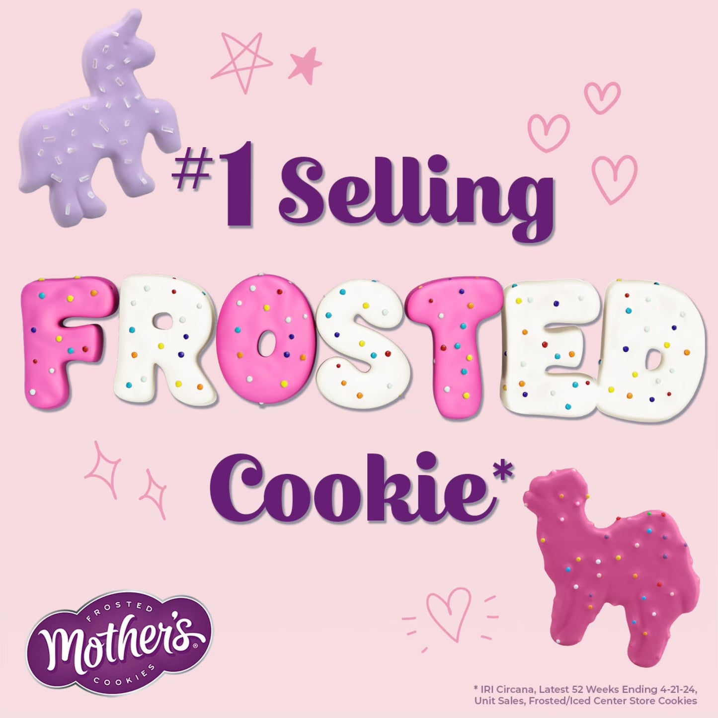 Mother’s Original Circus Animal, Frosted Animal Cookies with Rainbow Sprinkles, 10 packs, 1 oz Each