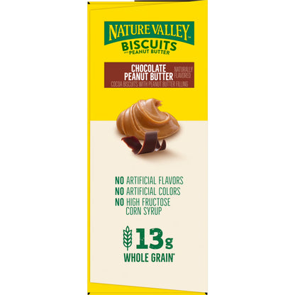 Nature Valley Biscuit Sandwiches, Chocolate Peanut Butter, Snack Bars, 10 Bars, 13.5 oz